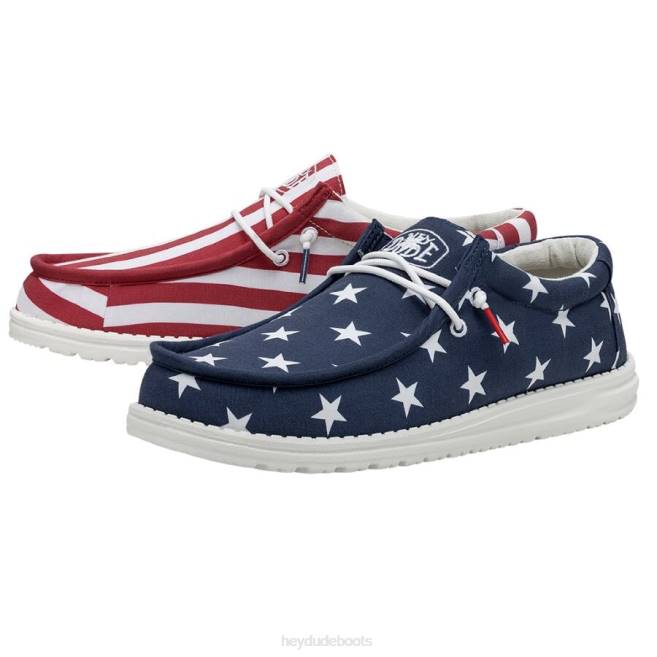 Men American Flag Hey Dude Wally Patriotic Shoes H6P6294