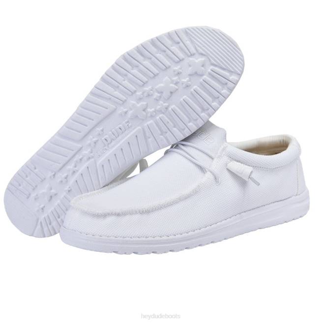 Men Arctic White Hey Dude Wally Sox Shoes H6P6458