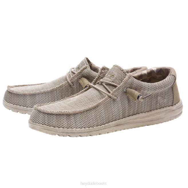 Men Beige Hey Dude Wally Sox Shoes H6P6334