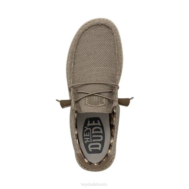 Men Beige Hey Dude Wally Sox Wide Shoes H6P6296