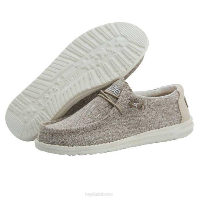 Men Beige Hey Dude Wally Woven Shoes H6P6401