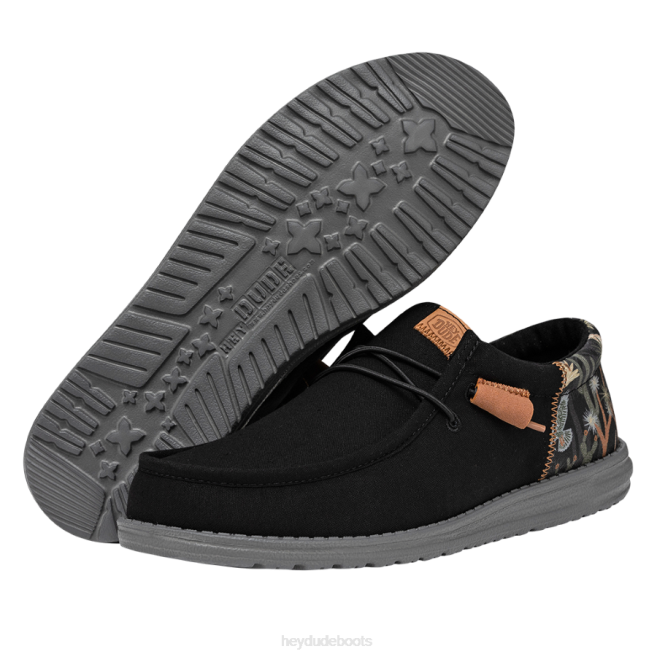 Men Black Hey Dude Wally Funk Oasis Shoes H6P6308