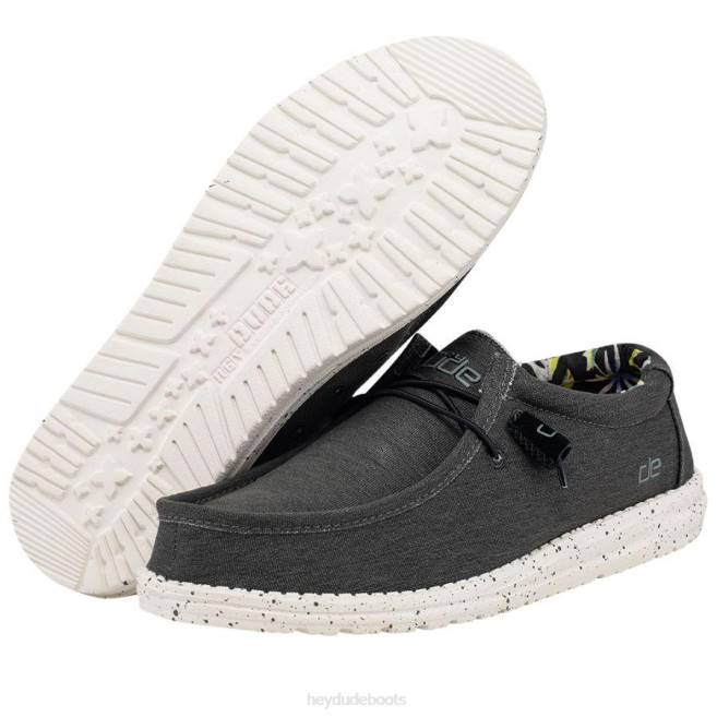 Men Black Hey Dude Wally Stretch Shoes H6P6317