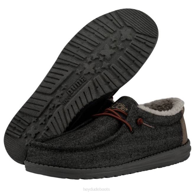 Men Black Shell Hey Dude Wally Shoes H6P6397