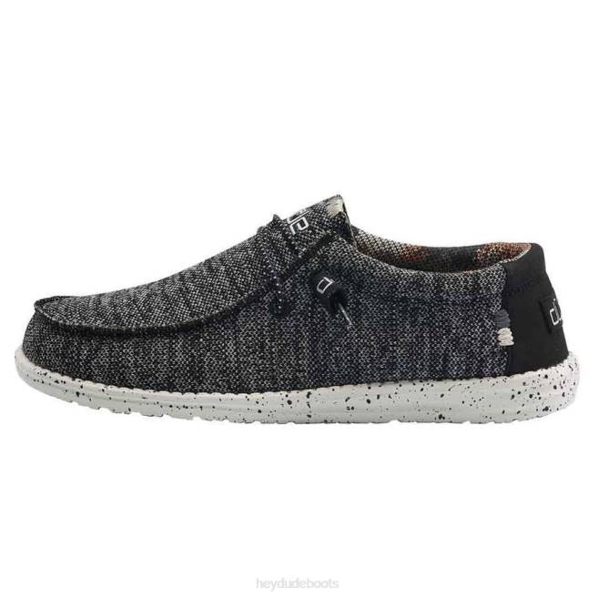 Men Black White Hey Dude Wally Sox Shoes H6P6335