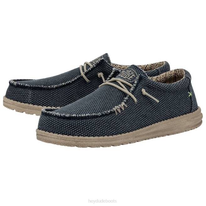 Men Blue Night Hey Dude Wally Braided Shoes H6P6371