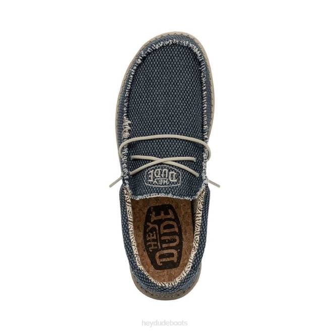 Men Blue Night Hey Dude Wally Braided Shoes H6P6371