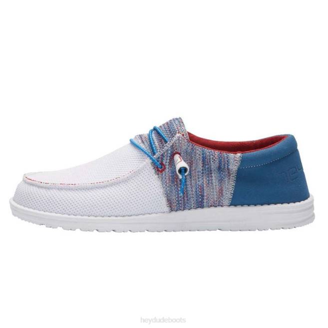 Men Blue Red Hey Dude Wally Sox Funk Shoes H6P6392