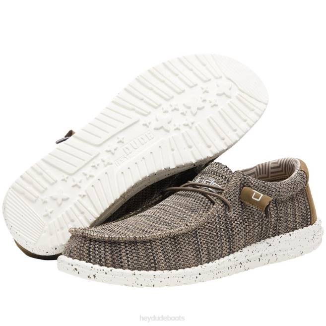 Men Brown Hey Dude Wally Sox Shoes H6P6339