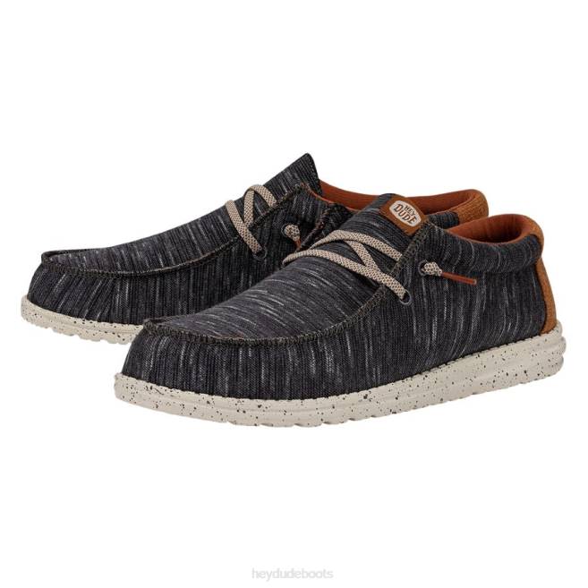 Men Charcoal Hey Dude Wally Jersey Shoes H6P6347