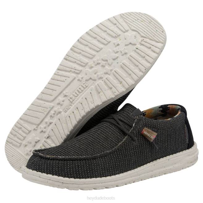 Men Charcoal Hey Dude Wally Knit Shoes H6P6464