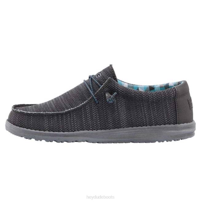 Men Charcoal Hey Dude Wally Sox Shoes H6P6338