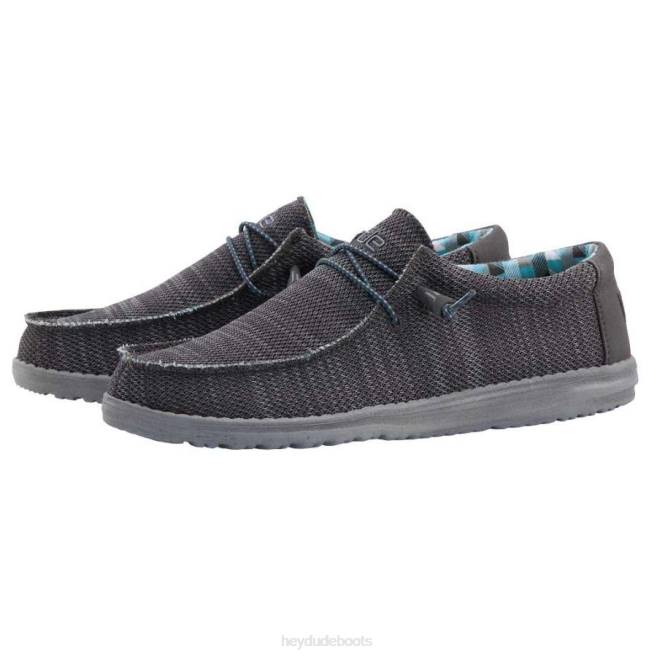 Men Charcoal Hey Dude Wally Sox Shoes H6P6338