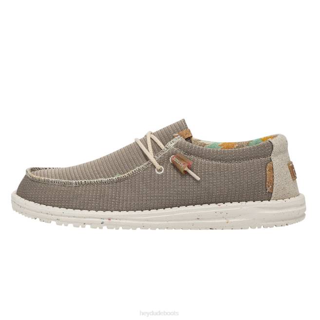 Men Desert Brown Hey Dude Wally Knit Shoes H6P6466