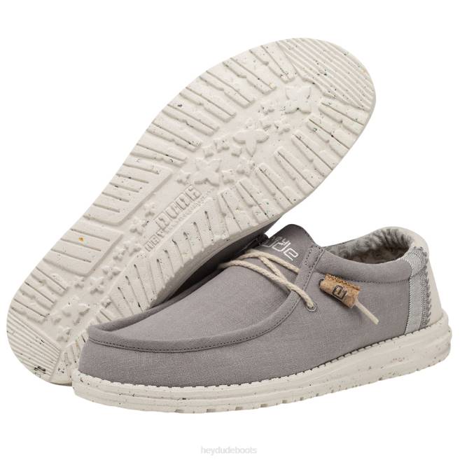 Men Grey Hey Dude Wally Break Stitch Shoes H6P6358