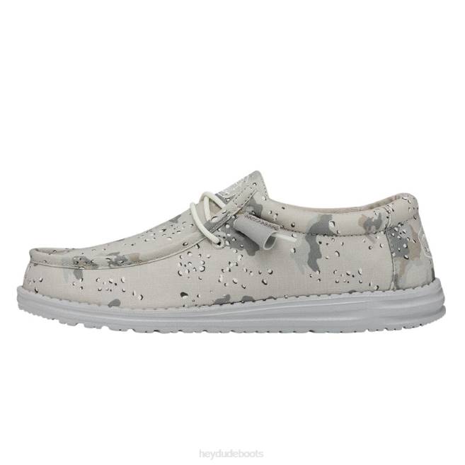 Men Greyscale Desert Camo Hey Dude Wally Camouflage Shoes H6P6432