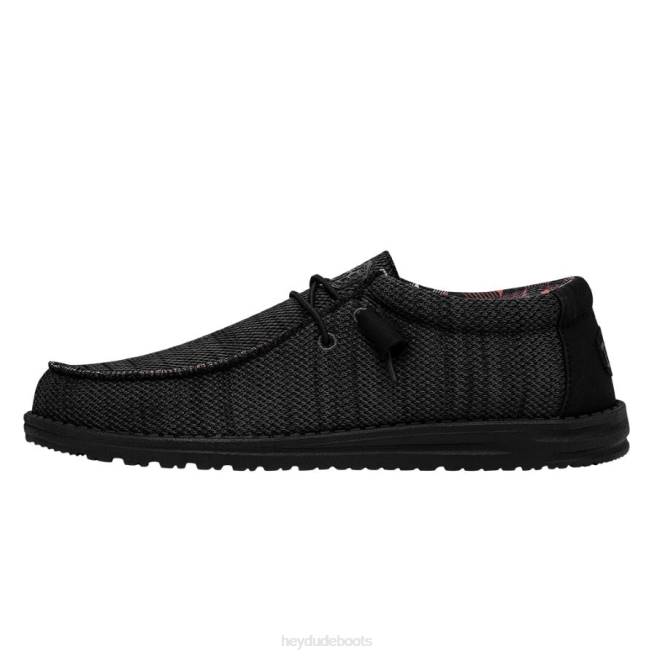 Men Jet Black Hey Dude Wally Sox Shoes H6P6340