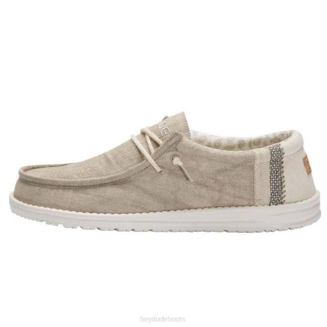 Men Khaki Hey Dude Wally Break Stitch Shoes H6P6359