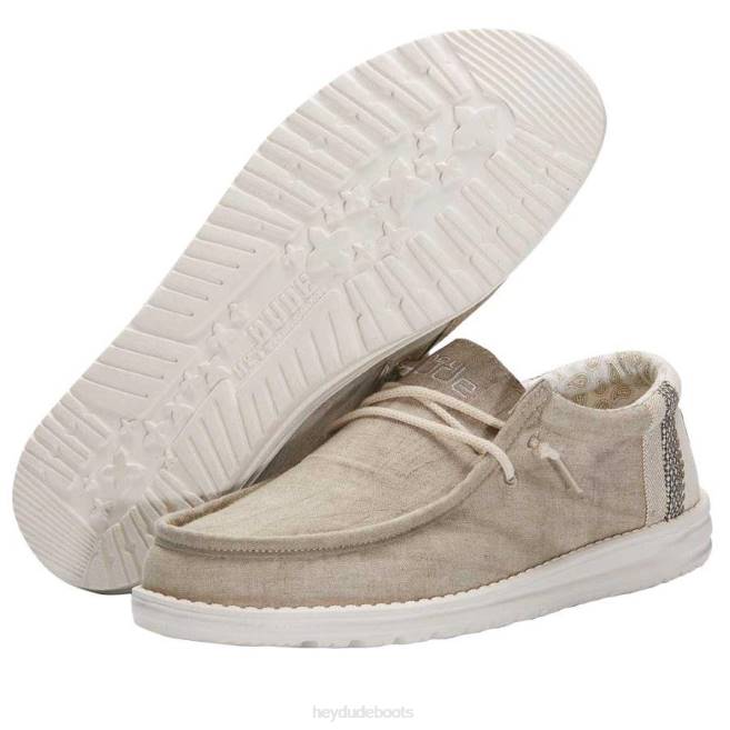 Men Khaki Hey Dude Wally Break Stitch Shoes H6P6359