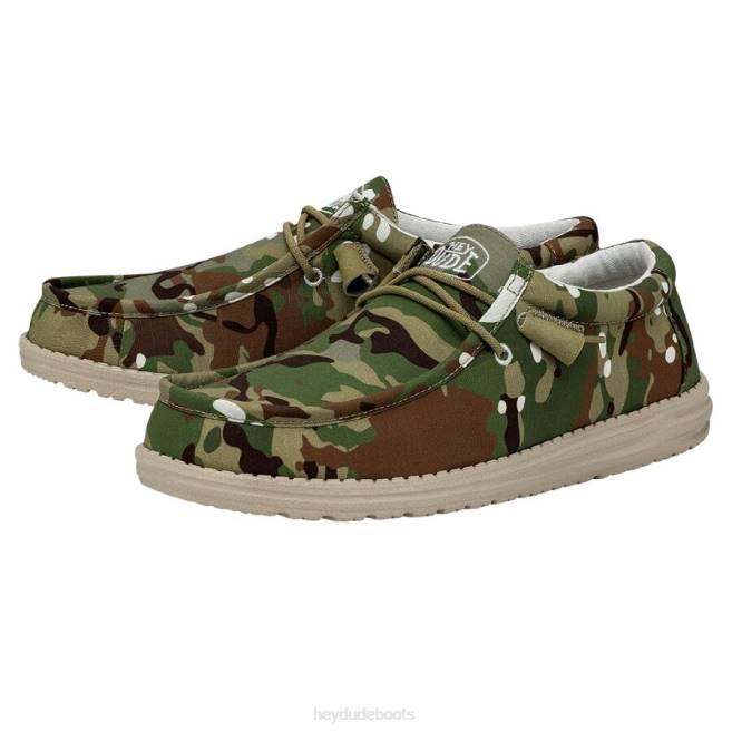 Men Multi Camo Hey Dude Wally Camouflage Shoes H6P6431