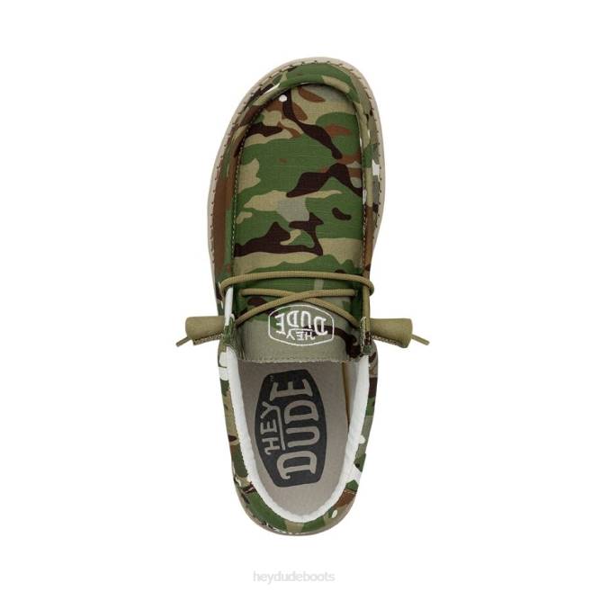 Men Multi Camo Hey Dude Wally Camouflage Shoes H6P6431