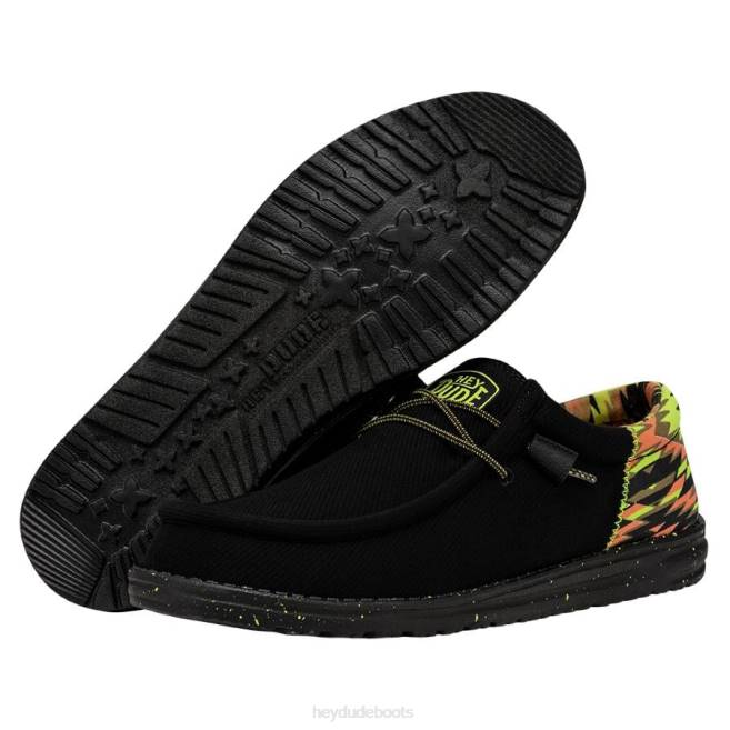 Men Neon Black Hey Dude Wally Funk Shoes H6P6453