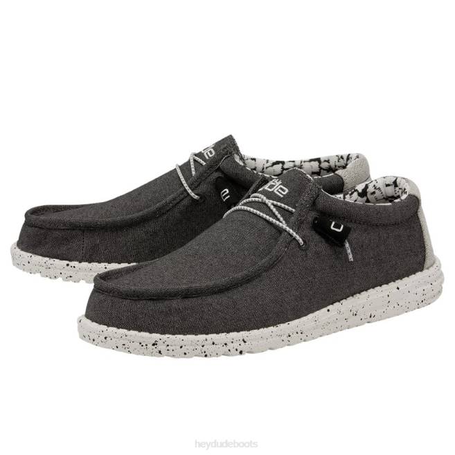 Men Opal Black Hey Dude Wally Stretch Shoes H6P6315