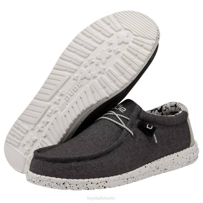 Men Opal Black Hey Dude Wally Stretch Shoes H6P6315