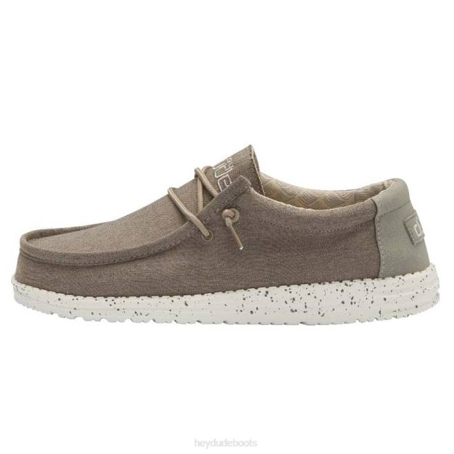 Men Sepia Brown Hey Dude Wally Chambray Shoes H6P6463