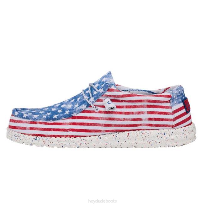 Men Stars and Stripes Hey Dude Wally Shoes H6P6396