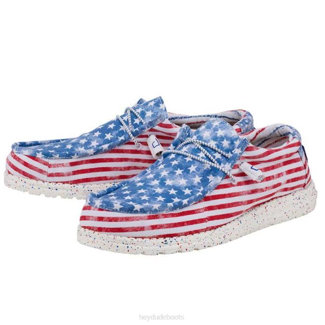 Men Stars and Stripes Hey Dude Wally Shoes H6P6396