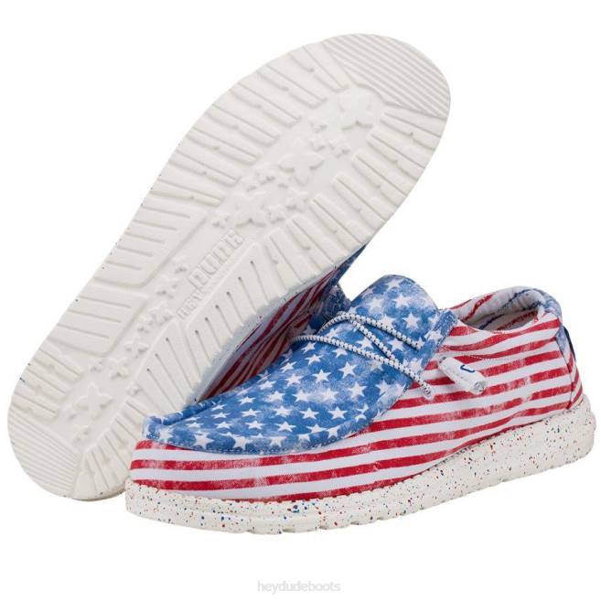 Men Stars and Stripes Hey Dude Wally Shoes H6P6396