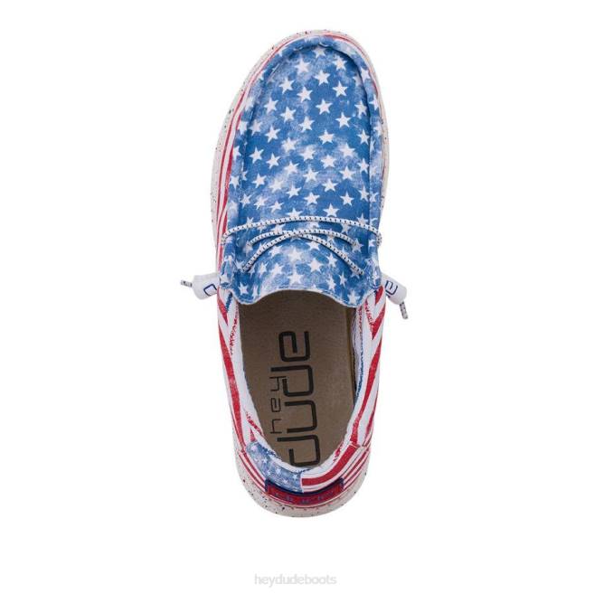 Men Stars and Stripes Hey Dude Wally Shoes H6P6396