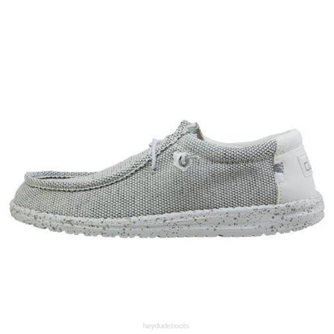 Men Stone White Hey Dude Wally Sox Shoes H6P6337