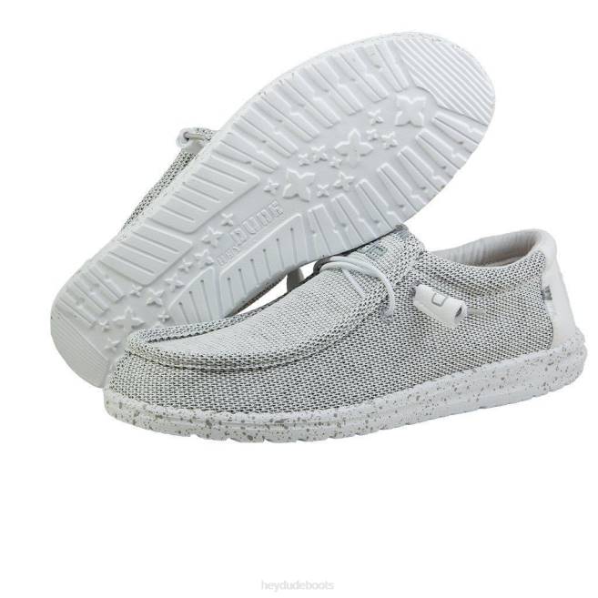 Men Stone White Hey Dude Wally Sox Shoes H6P6337