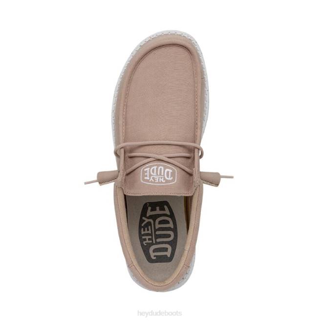 Men Tan Hey Dude Wally Slub Canvas Shoes H6P6421