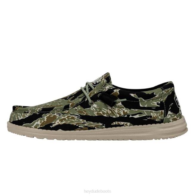 Men Tiger Stripe Camo Hey Dude Wally Camouflage Shoes H6P6430