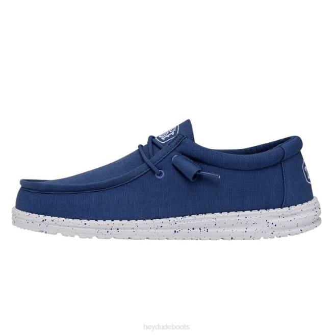 Men True Blue Hey Dude Wally Slub Canvas Shoes H6P6419