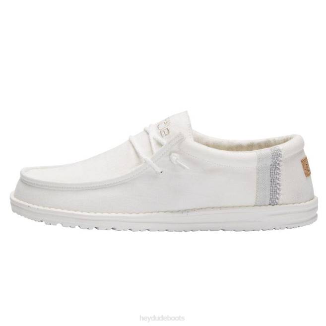 Men White Hey Dude Wally Break Stitch Shoes H6P6357