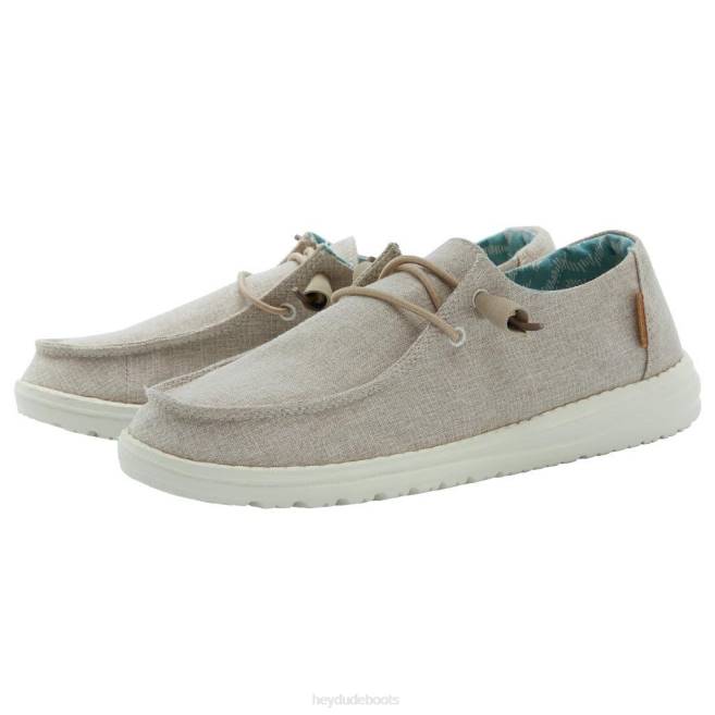 Men Beige Hey Dude Wendy Chambray Shoes H6P6101