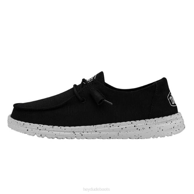 Men Black Hey Dude Wendy Slub Canvas Shoes H6P624