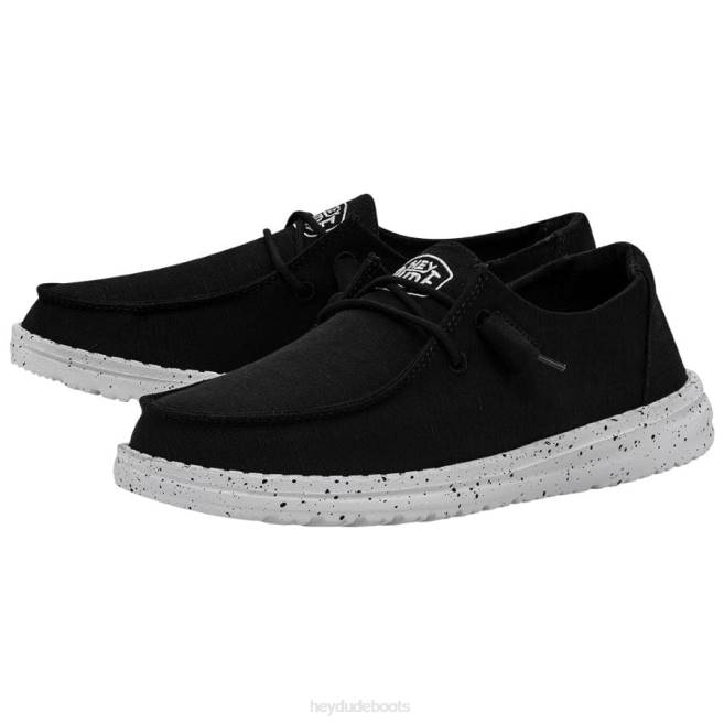 Men Black Hey Dude Wendy Slub Canvas Shoes H6P624