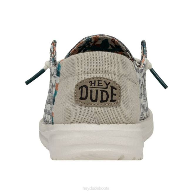 Men Embroidery Grey Hey Dude Wendy Boho Shoes H6P663