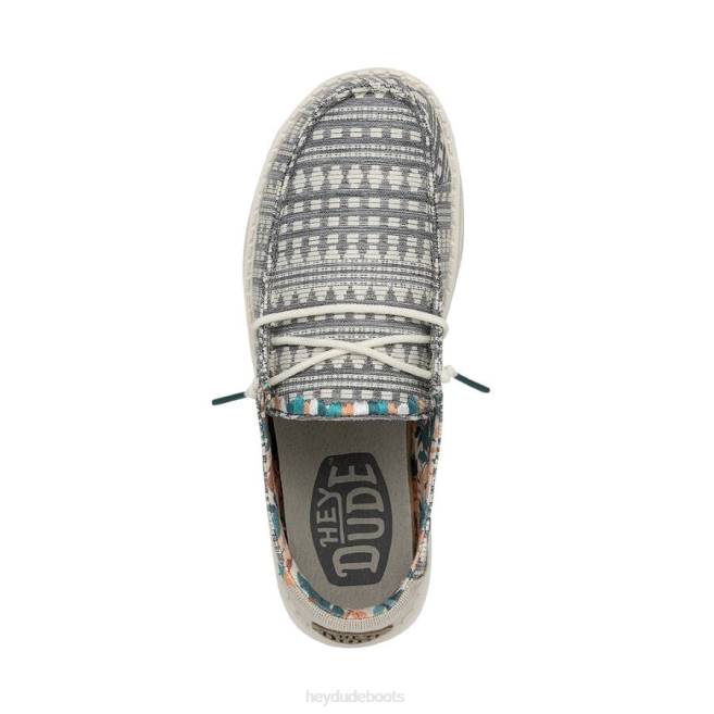 Men Embroidery Grey Hey Dude Wendy Boho Shoes H6P663