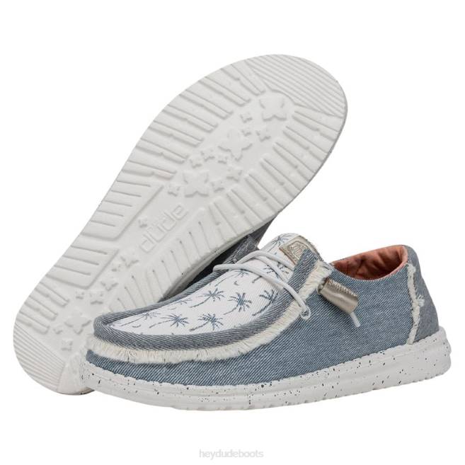 Men Light Blue Hey Dude Wendy Tropical Shoes H6P611