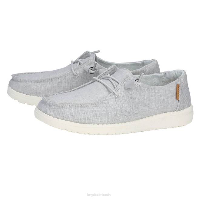 Men Light Grey Hey Dude Wendy Chambray Shoes H6P699