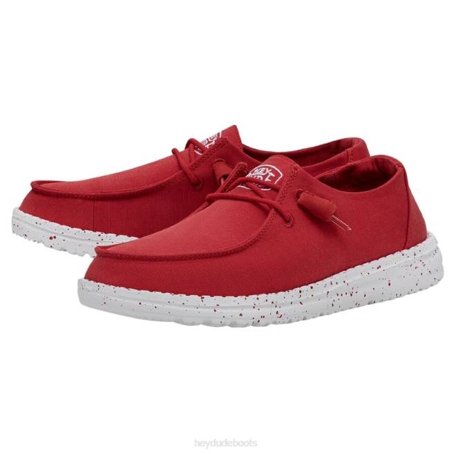 Men Red Hey Dude Wendy Slub Canvas Shoes H6P626