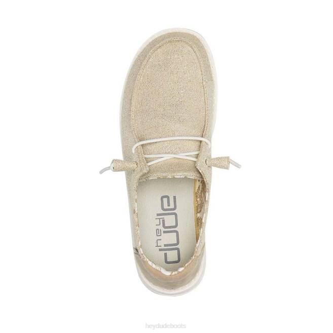 Men Sparkling Beige Hey Dude Wendy Stretch Shoes H6P6122