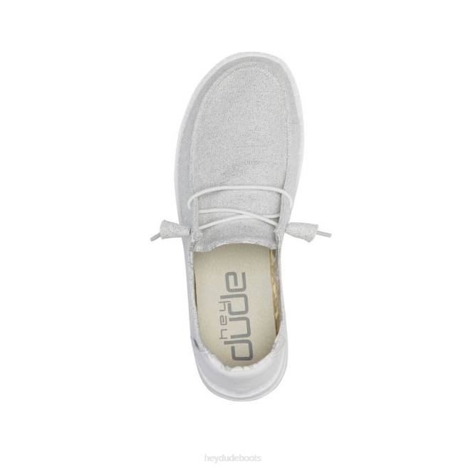 Men Sparkling White Hey Dude Wendy Stretch Shoes H6P6124