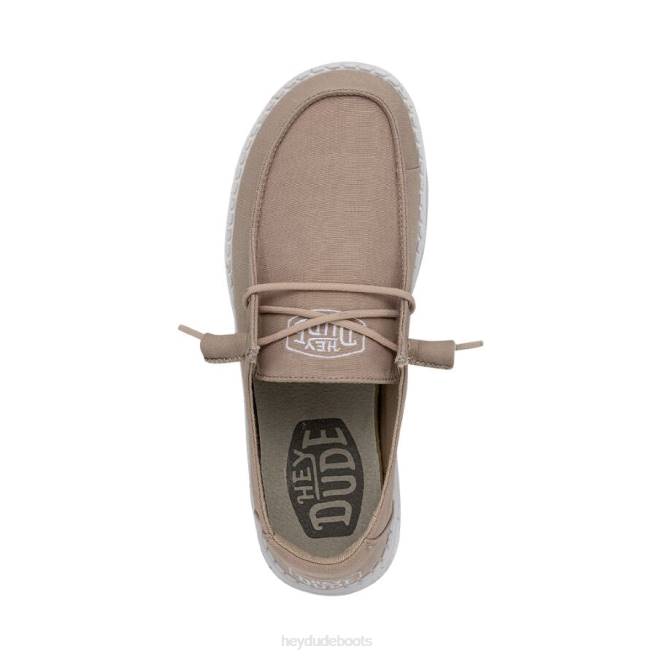 Men Tan Hey Dude Wendy Slub Canvas Shoes H6P629